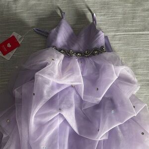 JJs House Lilac Kids Dress with Sparkling Embellishments